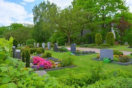 Südfriedhof Blick über Gräber bunt